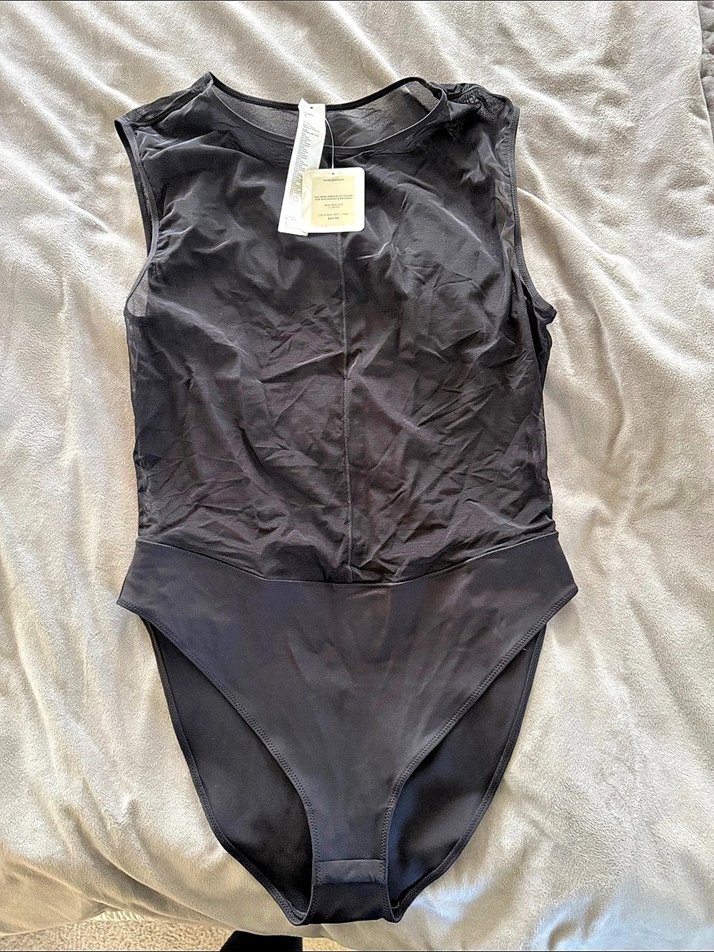 Fabletics Mesh Bodysuit in Black Large NWT